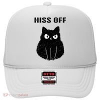 Funny Black Cat Hiss Off Meow Cat Hat thumb 0