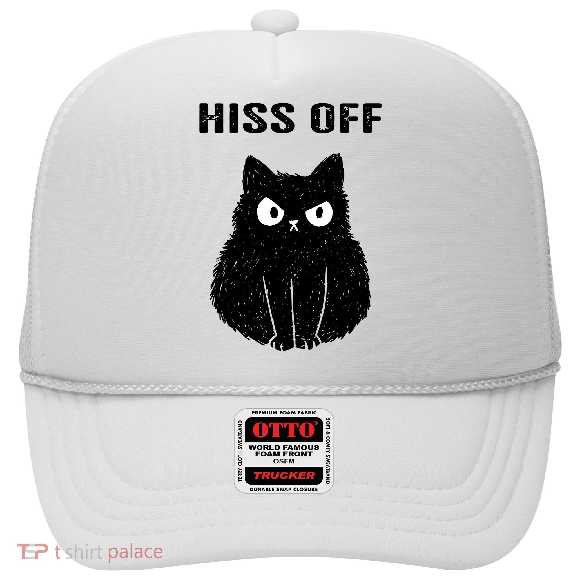 Funny Black Cat Hiss Off Meow Cat Hat