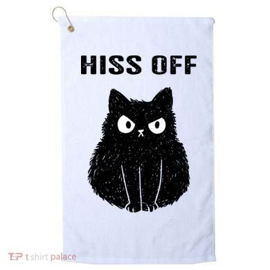 Funny Black Cat Hiss Off Meow Cat Golf Towel
