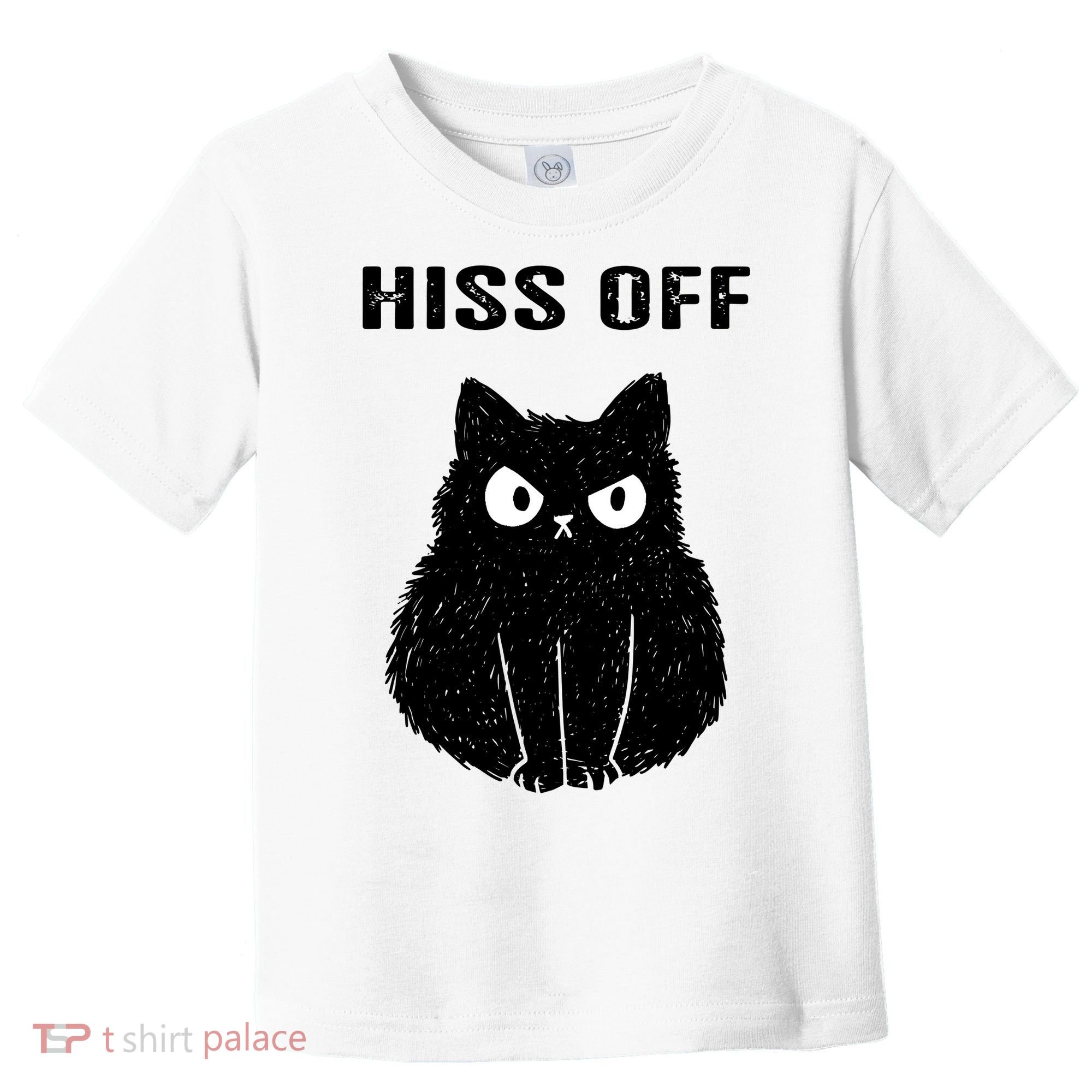 Funny Black Cat Hiss Off Meow Cat Toddler T-Shirt