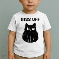 Funny Black Cat Hiss Off Meow Cat Toddler T-Shirt thumb 2