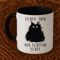 Funny Black Cat Fluff You You Fluffin Fluff Coffee Mug thumb 2