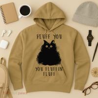 Funny Black Cat Fluff You You Fluffin Fluff Hoodie thumb 3