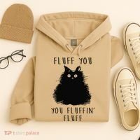 Funny Black Cat Fluff You You Fluffin Fluff Hoodie thumb 4