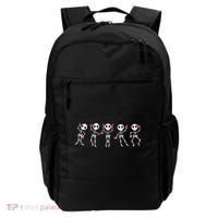 Funny Breast Cancer Awareness Dancing Halloween Skeletons Backpack thumb 0