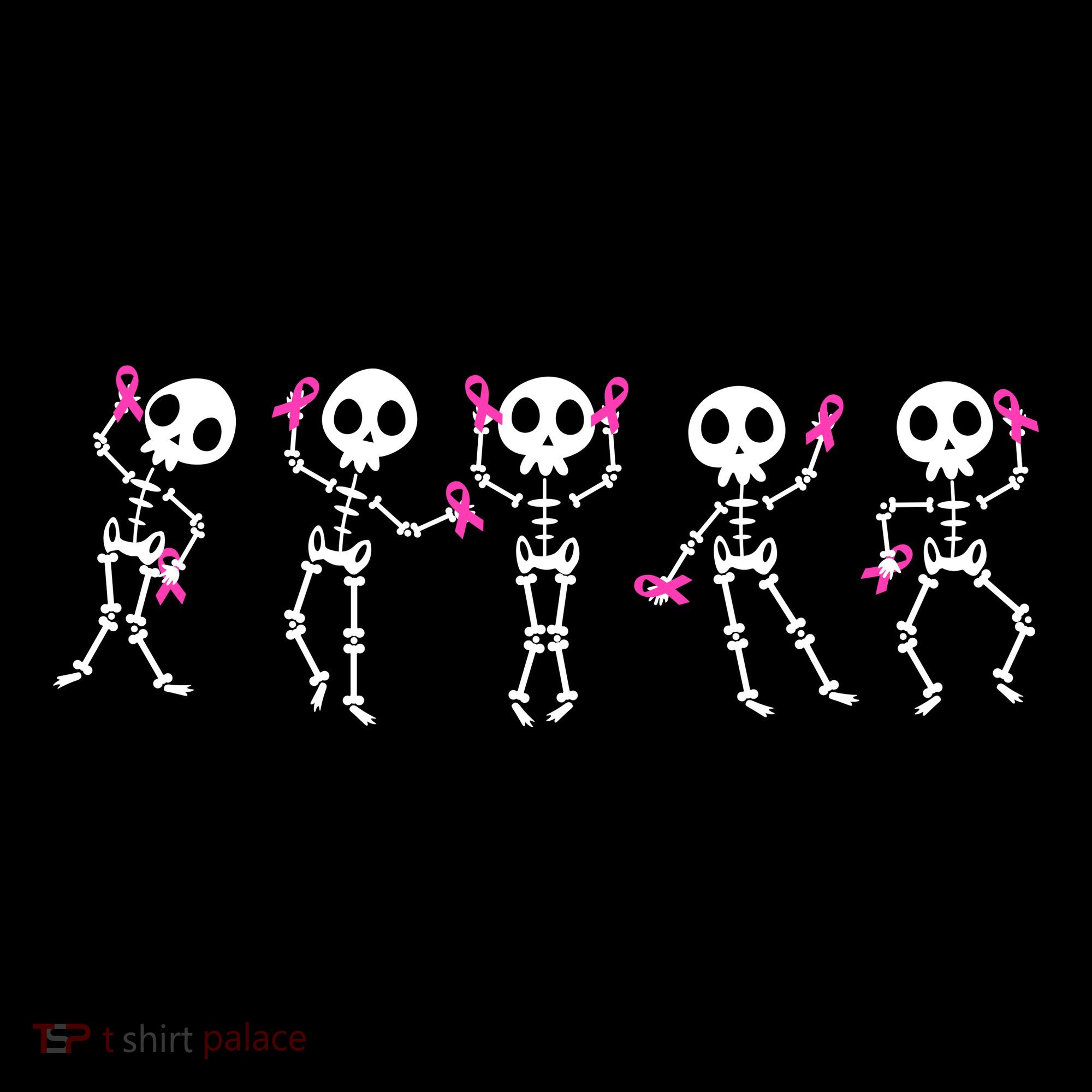 Funny Breast Cancer Awareness Dancing Halloween Skeletons Women's Hoodie