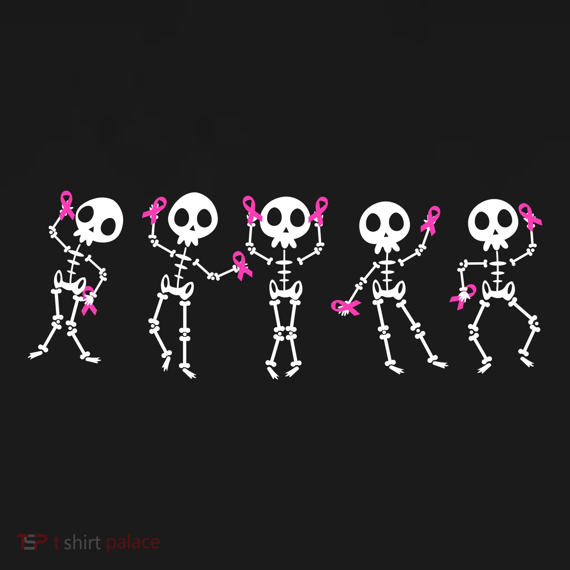 Funny Breast Cancer Awareness Dancing Halloween Skeletons Women's Tank Top