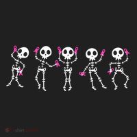 Funny Breast Cancer Awareness Dancing Halloween Skeletons Hat thumb 2
