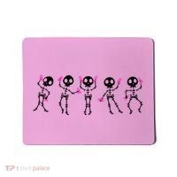 Funny Breast Cancer Awareness Dancing Halloween Skeletons Mousepad thumb 0