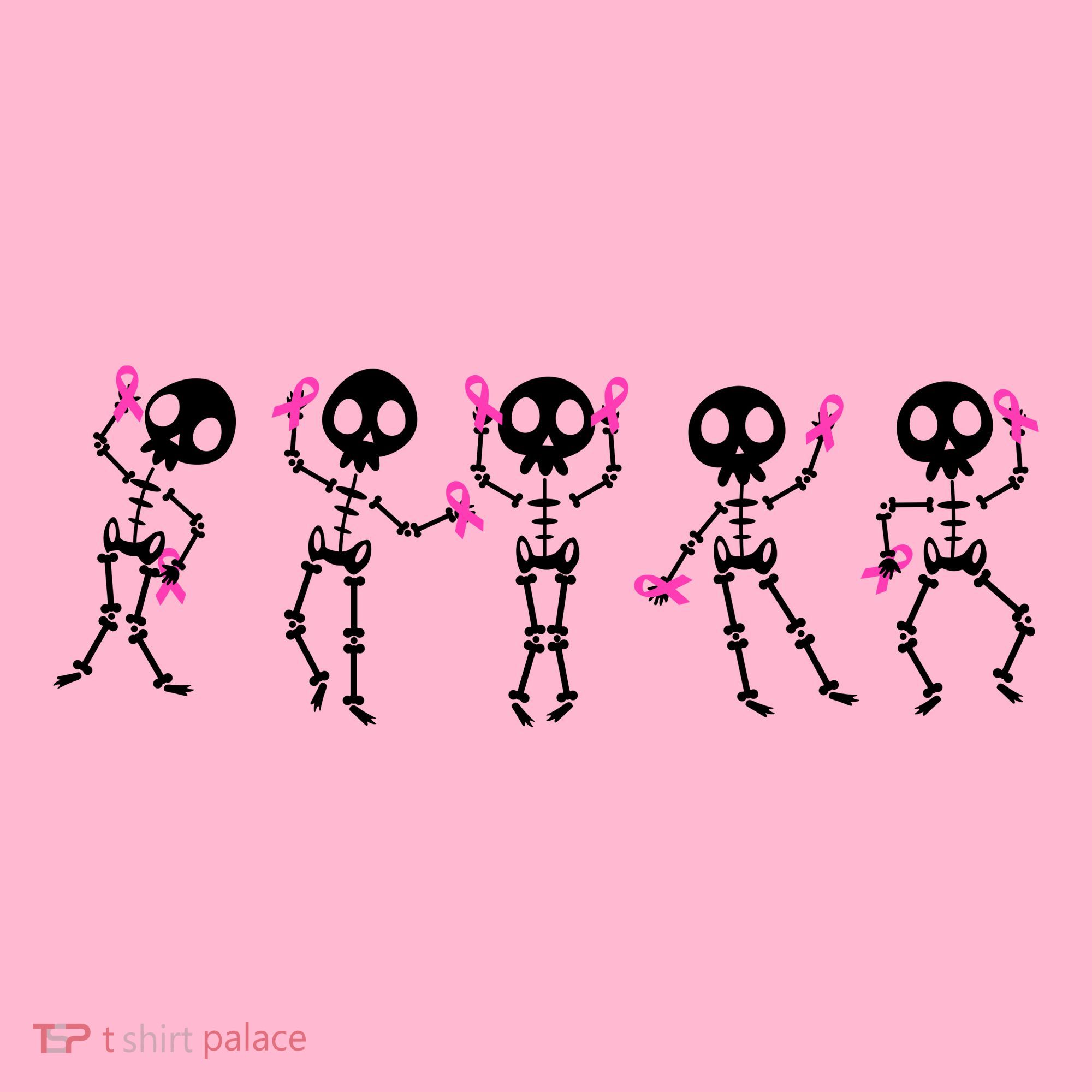 Funny Breast Cancer Awareness Dancing Halloween Skeletons Mousepad