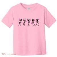 Funny Breast Cancer Awareness Dancing Halloween Skeletons Toddler T-Shirt thumb 0