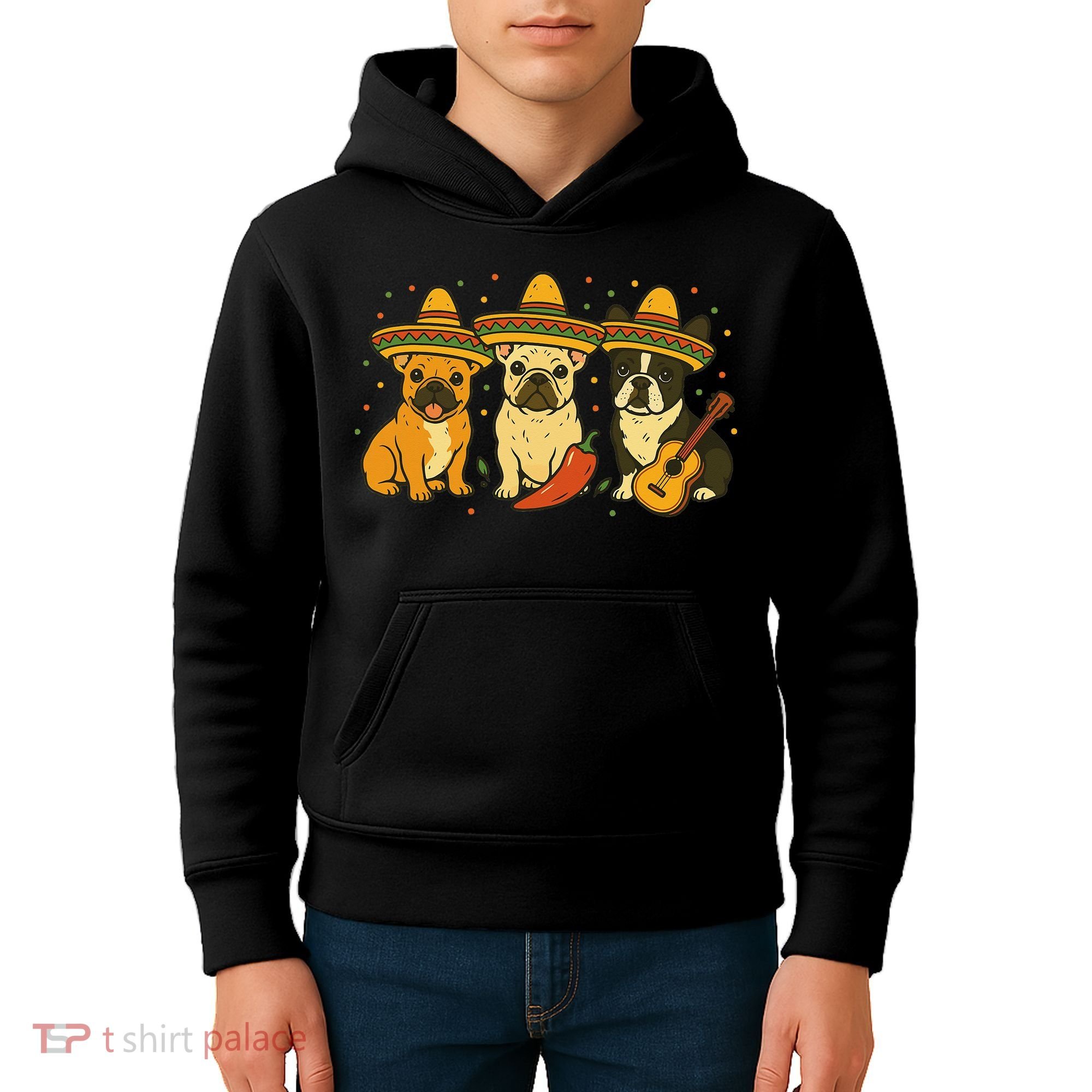 French Bulldog Cinco De Mayo Frenchie Kids Hoodie