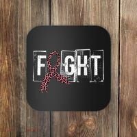 Fight Breast Cancer Awareness Leopard Ribbon Coaster thumb 0