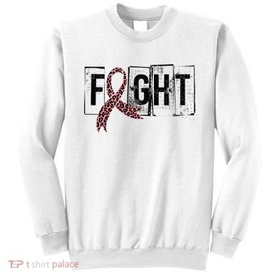 Fight Breast Cancer Awareness Leopard Ribbon Sweatshirt