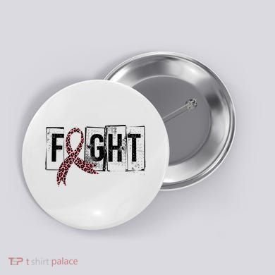 Fight Breast Cancer Awareness Leopard Ribbon Button