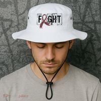 Fight Breast Cancer Awareness Leopard Ribbon Bucket Hat thumb 2