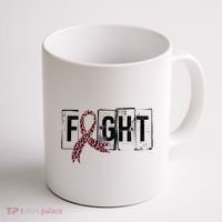 Fight Breast Cancer Awareness Leopard Ribbon Coffee Mug thumb 1