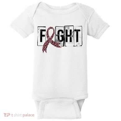 Fight Breast Cancer Awareness Leopard Ribbon Baby Bodysuit