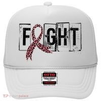 Fight Breast Cancer Awareness Leopard Ribbon Hat thumb 0