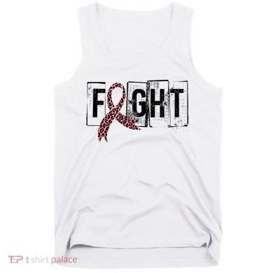 Fight Breast Cancer Awareness Leopard Ribbon Tank Top