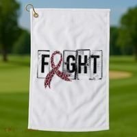 Fight Breast Cancer Awareness Leopard Ribbon Golf Towel thumb 1