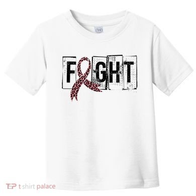Fight Breast Cancer Awareness Leopard Ribbon Toddler T-Shirt