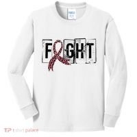 Fight Breast Cancer Awareness Leopard Ribbon Kids Long Sleeve Shirt thumb 0
