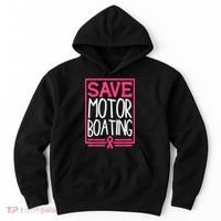 Funny Breast Cancer Save Motor Boating Pin.K Ribbon Gift Hoodie thumb 0
