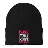 Funny Breast Cancer Save Motor Boating Pin.K Ribbon Gift Beanie thumb 0