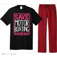 Funny Breast Cancer Save Motor Boating Pin.K Ribbon Gift Pajama Set thumb 0