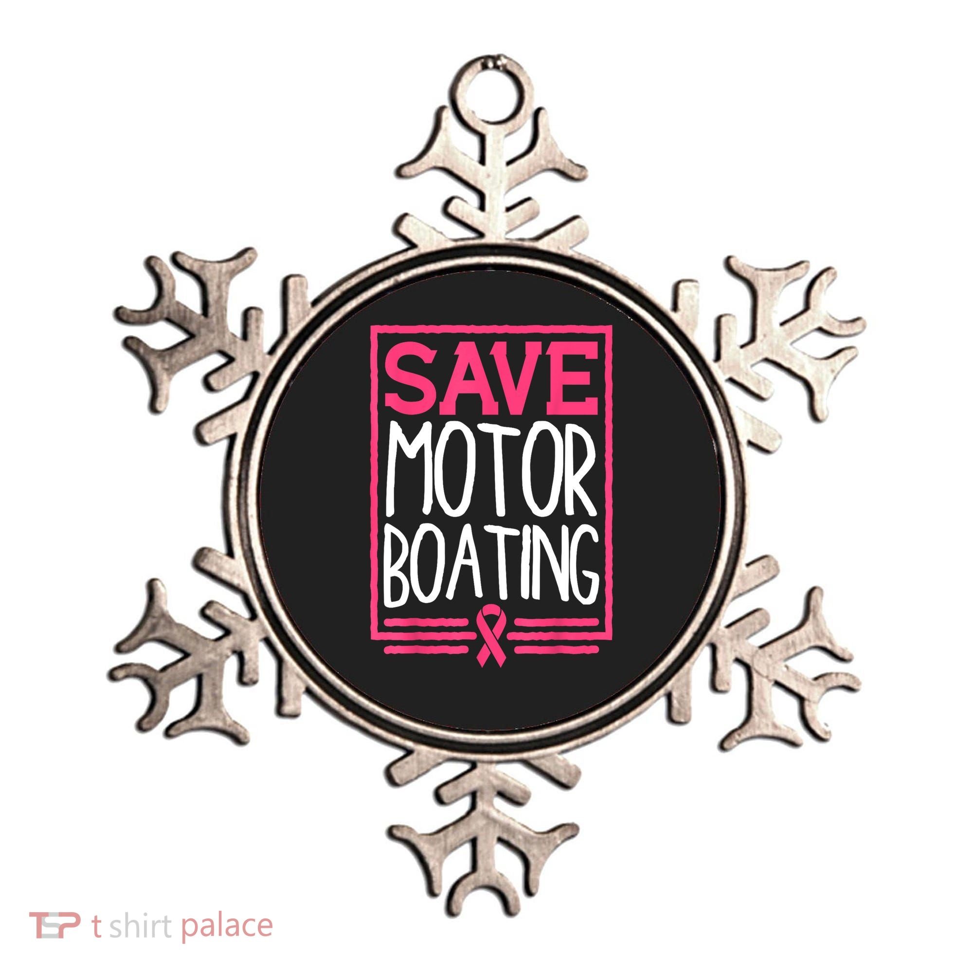 Funny Breast Cancer Save Motor Boating Pin.K Ribbon Gift Ornament