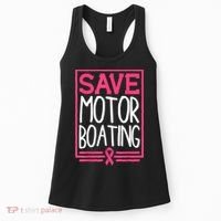 Funny Breast Cancer Save Motor Boating Pin.K Ribbon Gift Women's Tank Top thumb 0
