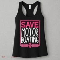 Funny Breast Cancer Save Motor Boating Pin.K Ribbon Gift Women's Tank Top thumb 3