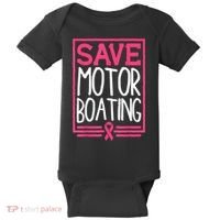 Funny Breast Cancer Save Motor Boating Pin.K Ribbon Gift Baby Bodysuit thumb 0