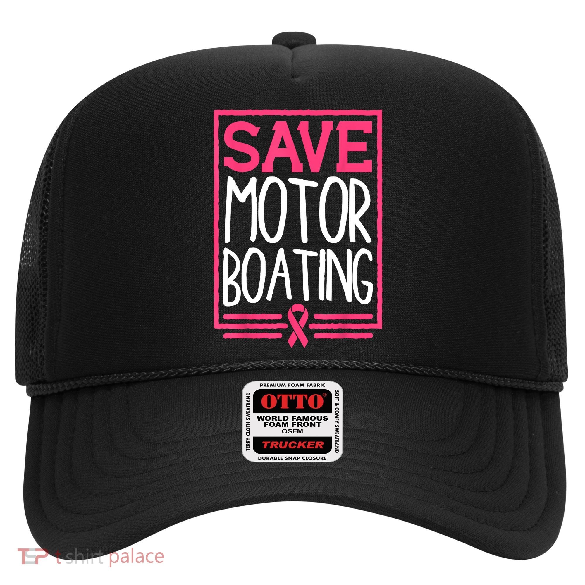 Funny Breast Cancer Save Motor Boating Pin.K Ribbon Gift Hat