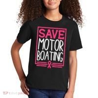 Funny Breast Cancer Save Motor Boating Pin.K Ribbon Gift Kids T-Shirt thumb 2