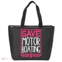 Funny Breast Cancer Save Motor Boating Pin.K Ribbon Gift Tote Bag thumb 0
