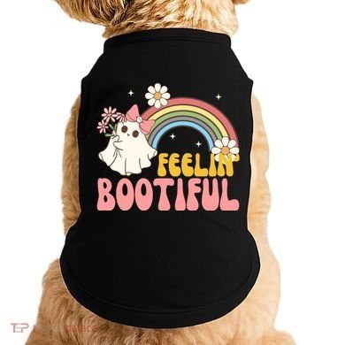 Feeling Bootiful Cute Retro Ghost Halloween Doggie Tank