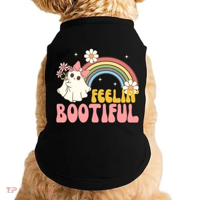 Feeling Bootiful Cute Retro Ghost Halloween Doggie Tank