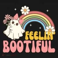 Feeling Bootiful Cute Retro Ghost Halloween Doggie Tank thumb 4