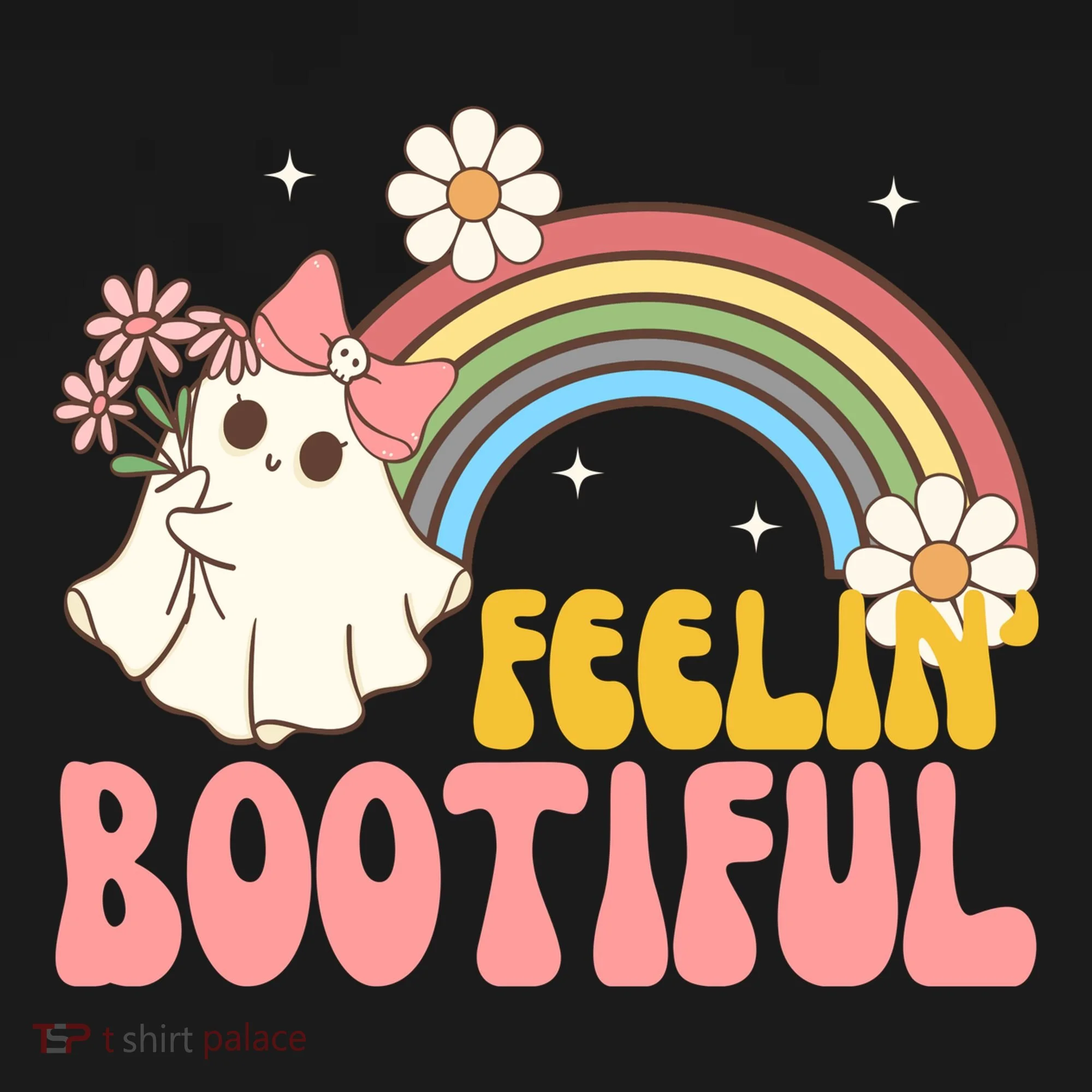 Feeling Bootiful Cute Retro Ghost Halloween Doggie Tank