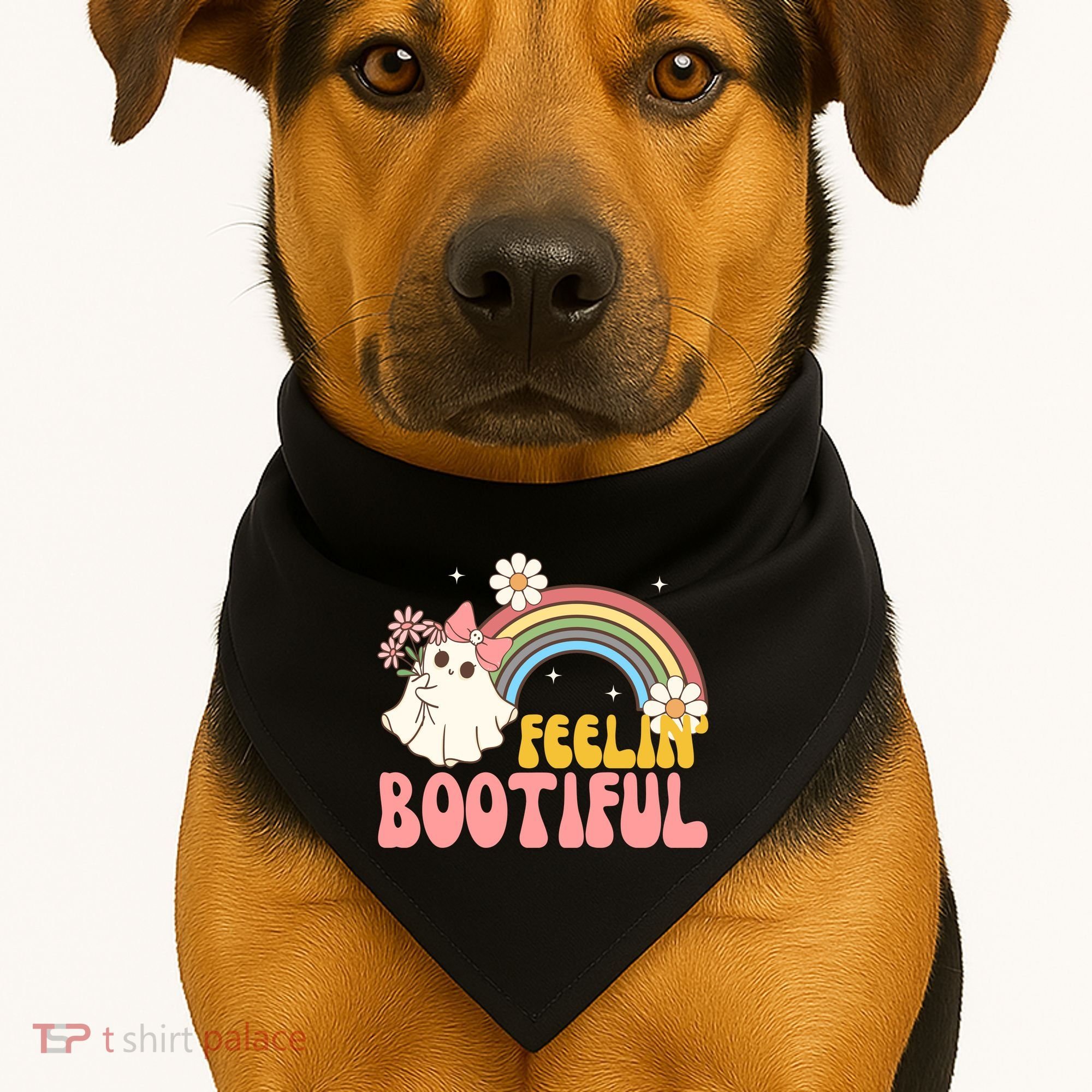 Feeling Bootiful Cute Retro Ghost Halloween USA-Made Doggie Bandana