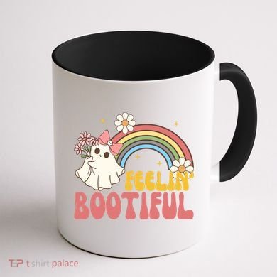 Feeling Bootiful Cute Retro Ghost Halloween Coffee Mug back