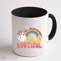 Feeling Bootiful Cute Retro Ghost Halloween Coffee Mug thumb 1