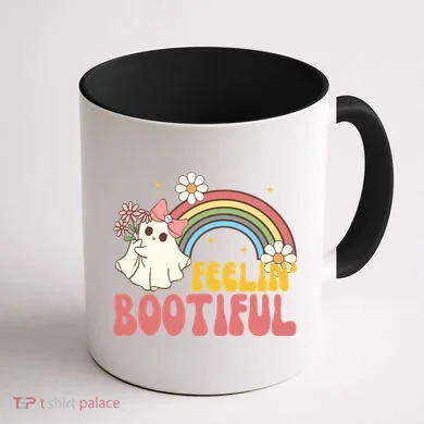 Feeling Bootiful Cute Retro Ghost Halloween Coffee Mug back