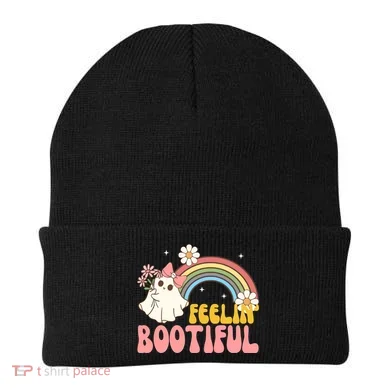 Feeling Bootiful Cute Retro Ghost Halloween Beanie