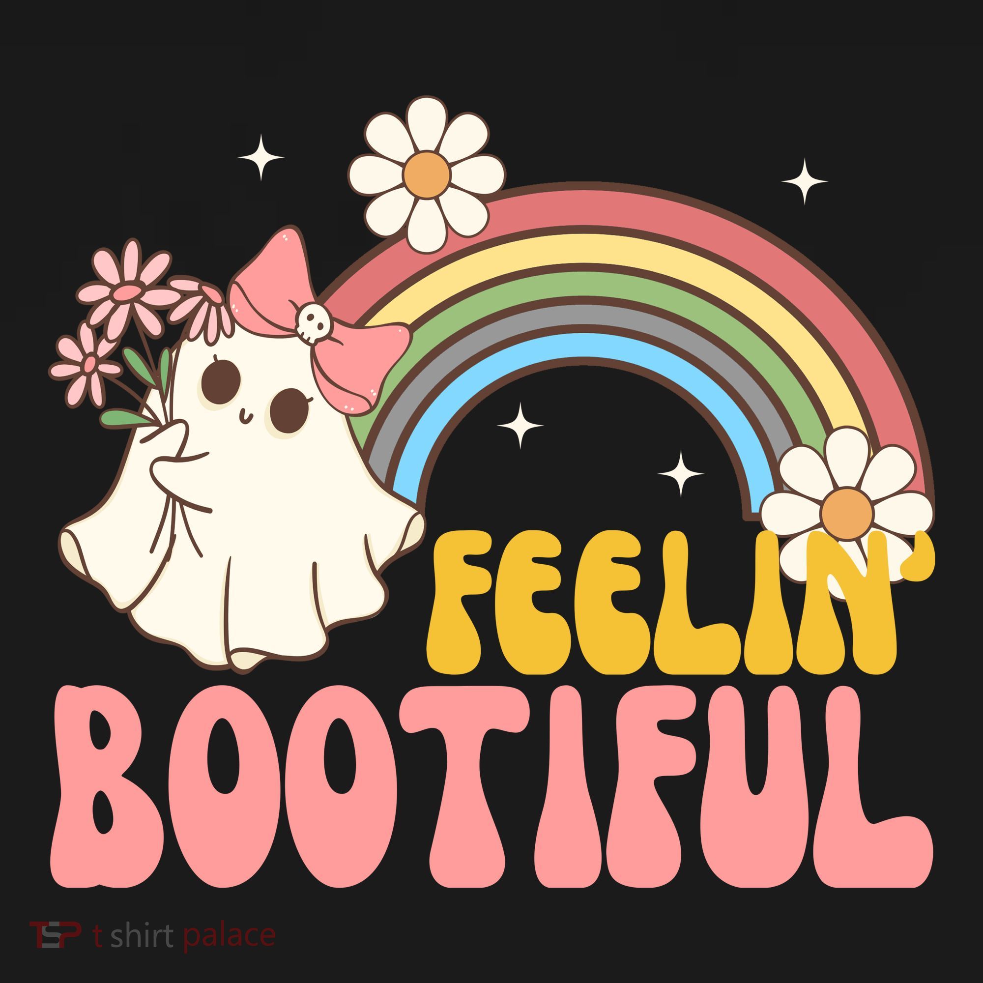 Feeling Bootiful Cute Retro Ghost Halloween Polo