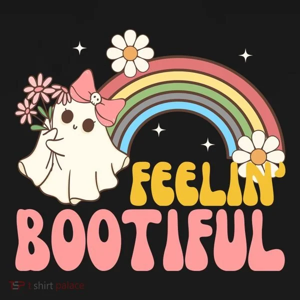 Feeling Bootiful Cute Retro Ghost Halloween Women's Hoodie