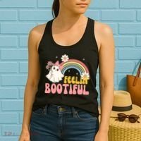 Feeling Bootiful Cute Retro Ghost Halloween Women's Tank Top thumb 2