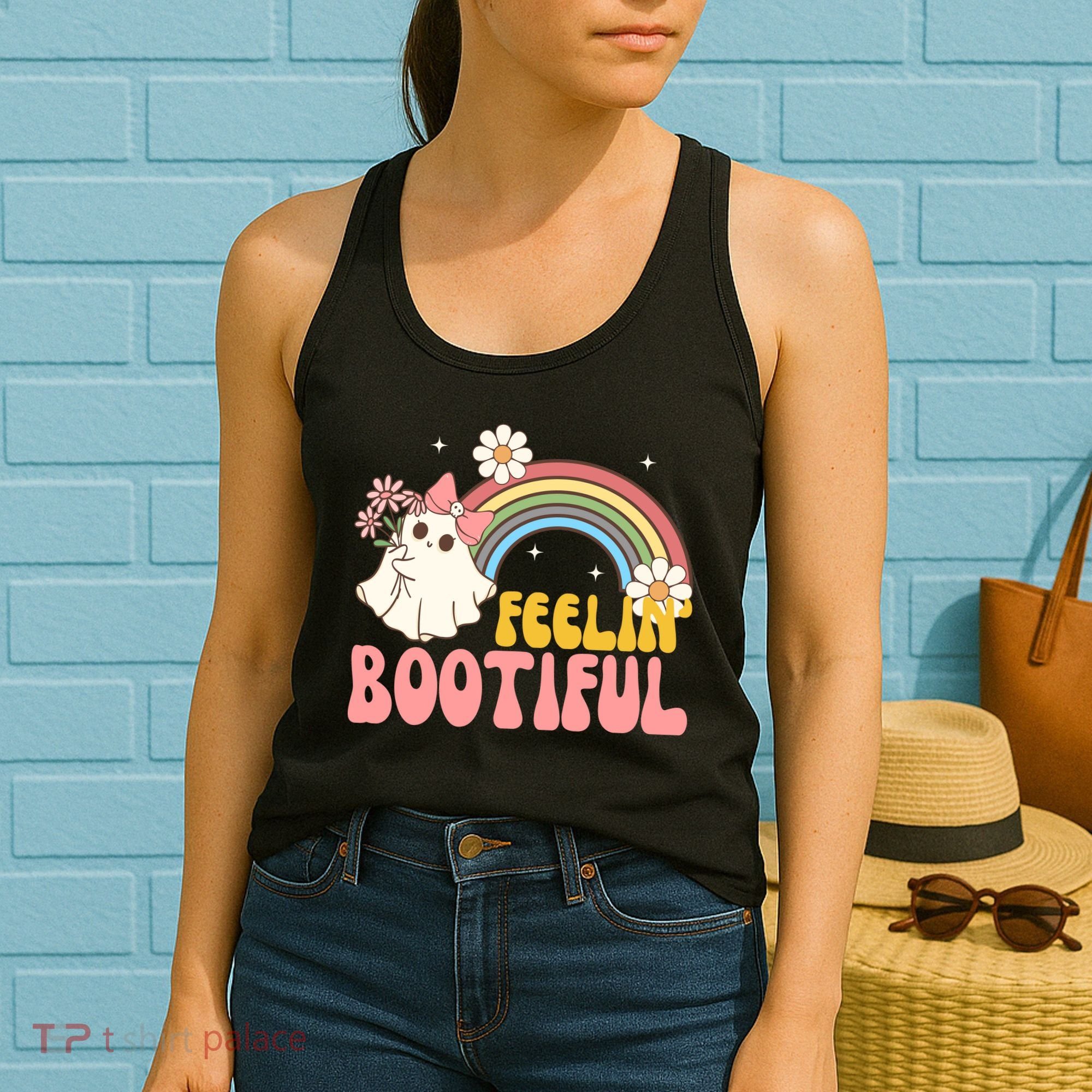 Feeling Bootiful Cute Retro Ghost Halloween Women's Tank Top